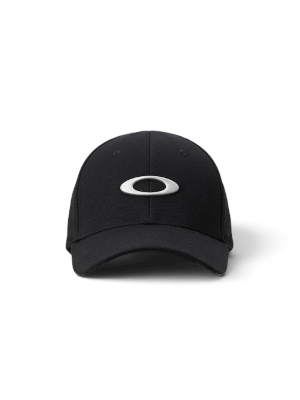 Oakley A-Flex Fitted Baseball Hat Black White Ellipse Logo Cap Men's Size S/M